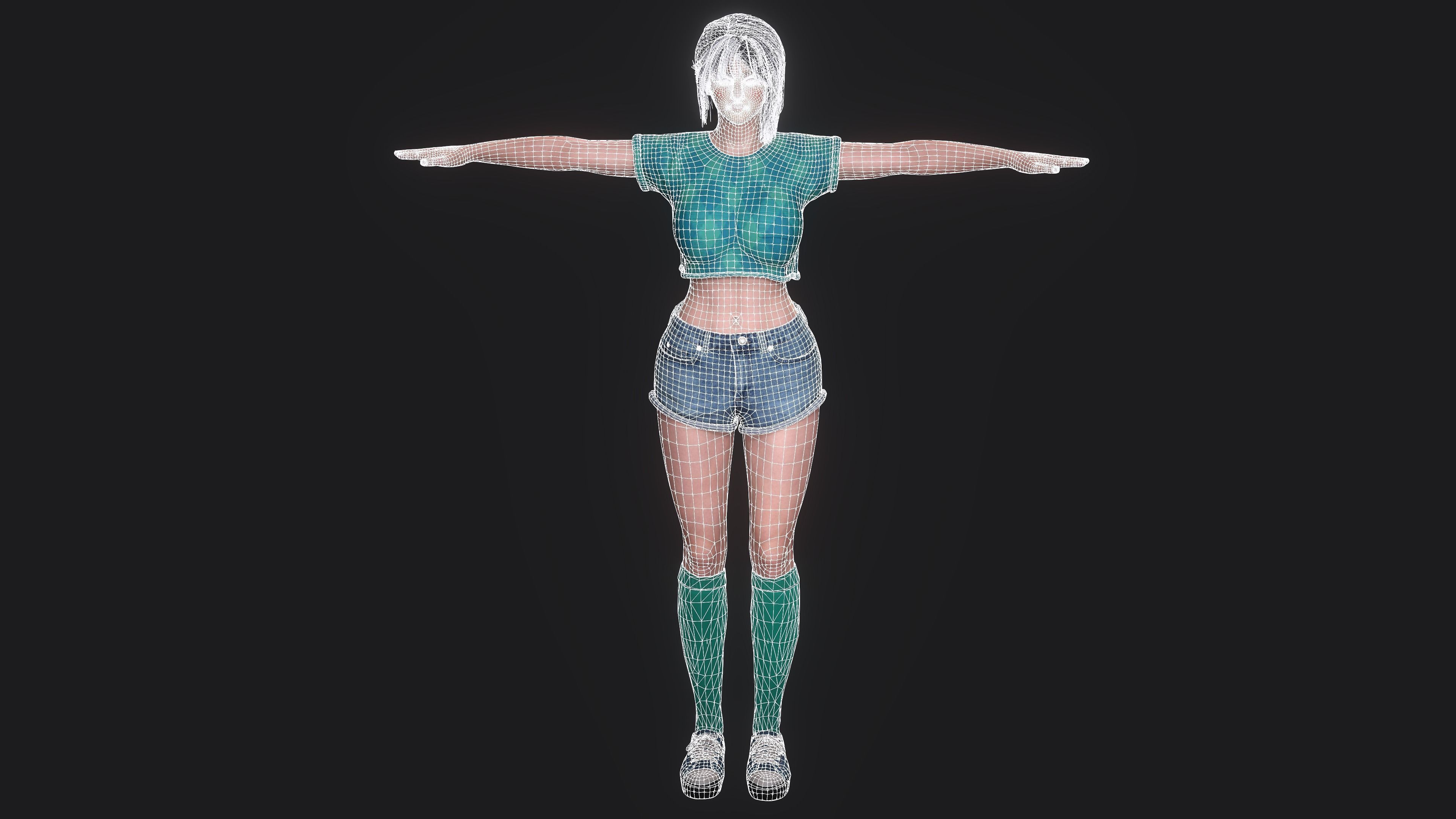 Josie ver2 -AAA Realistic Female Character Low-poly 3D model Low-poly 3D model_19