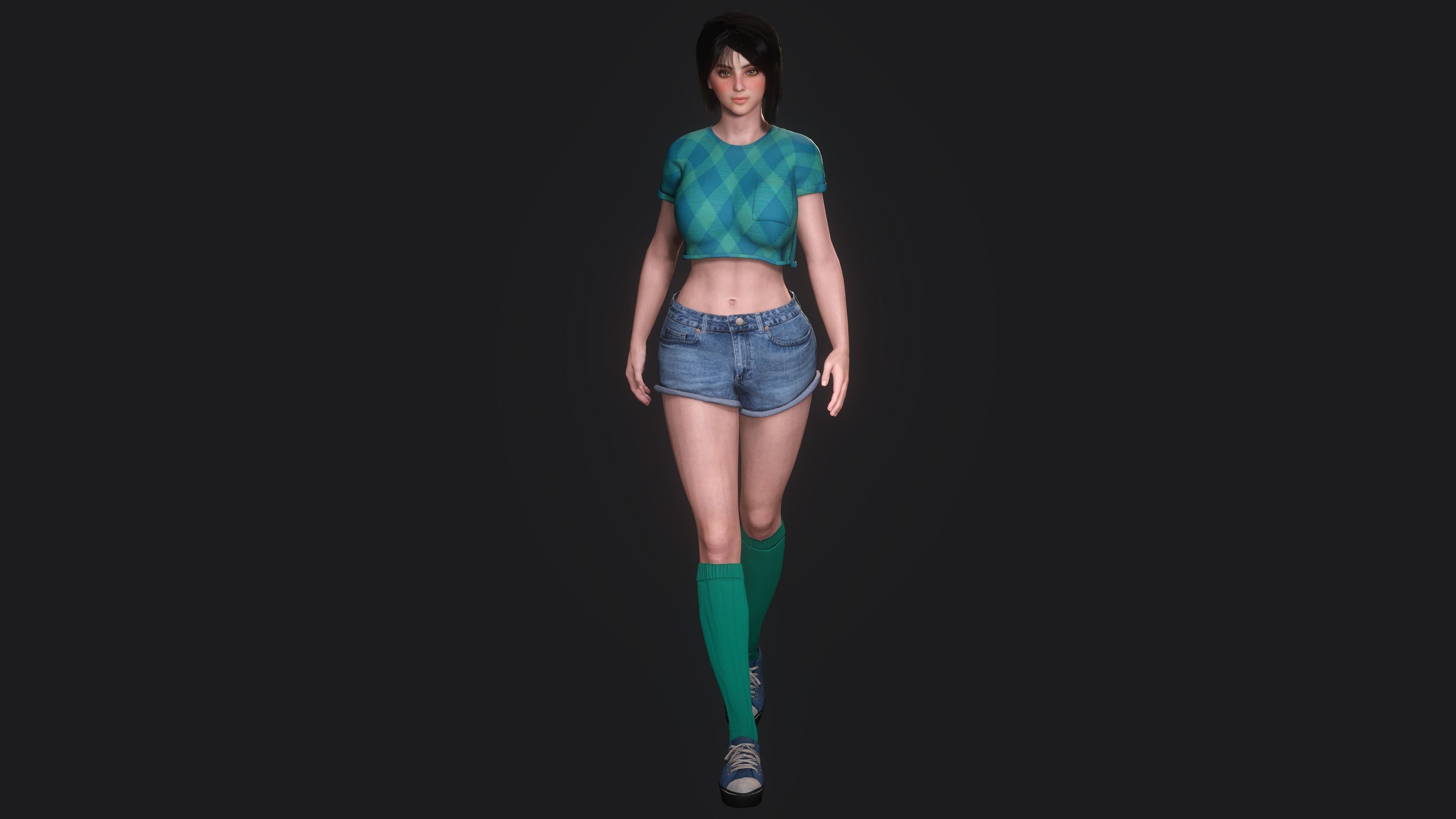 Josie ver2 -AAA Realistic Female Character Low-poly 3D model Low-poly 3D model_1
