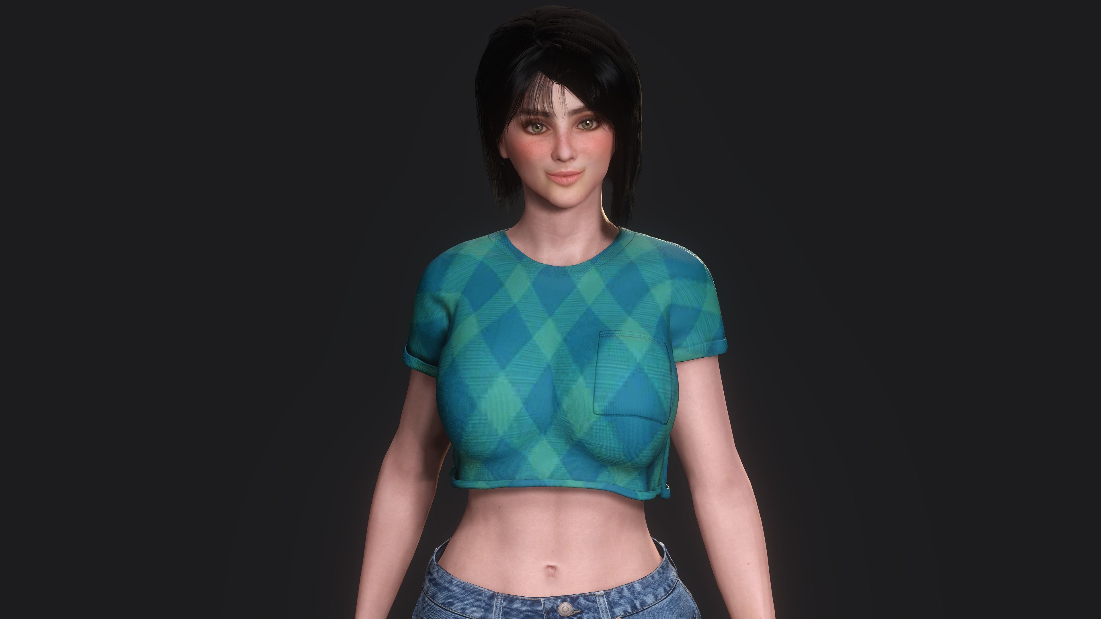 Josie ver2 -AAA Realistic Female Character Low-poly 3D model Low-poly 3D model_9