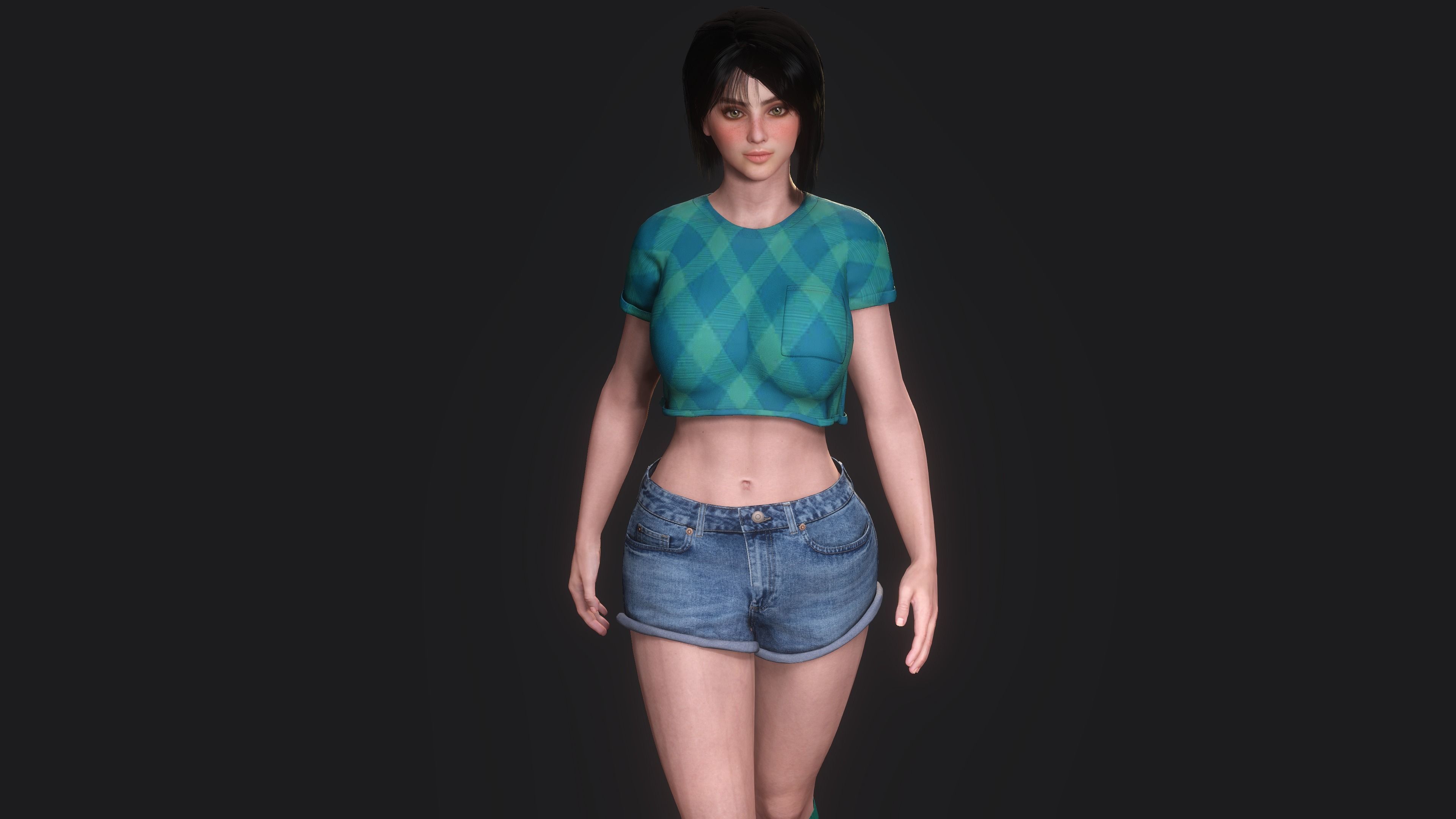 Josie ver2 -AAA Realistic Female Character Low-poly 3D model Low-poly 3D model_3