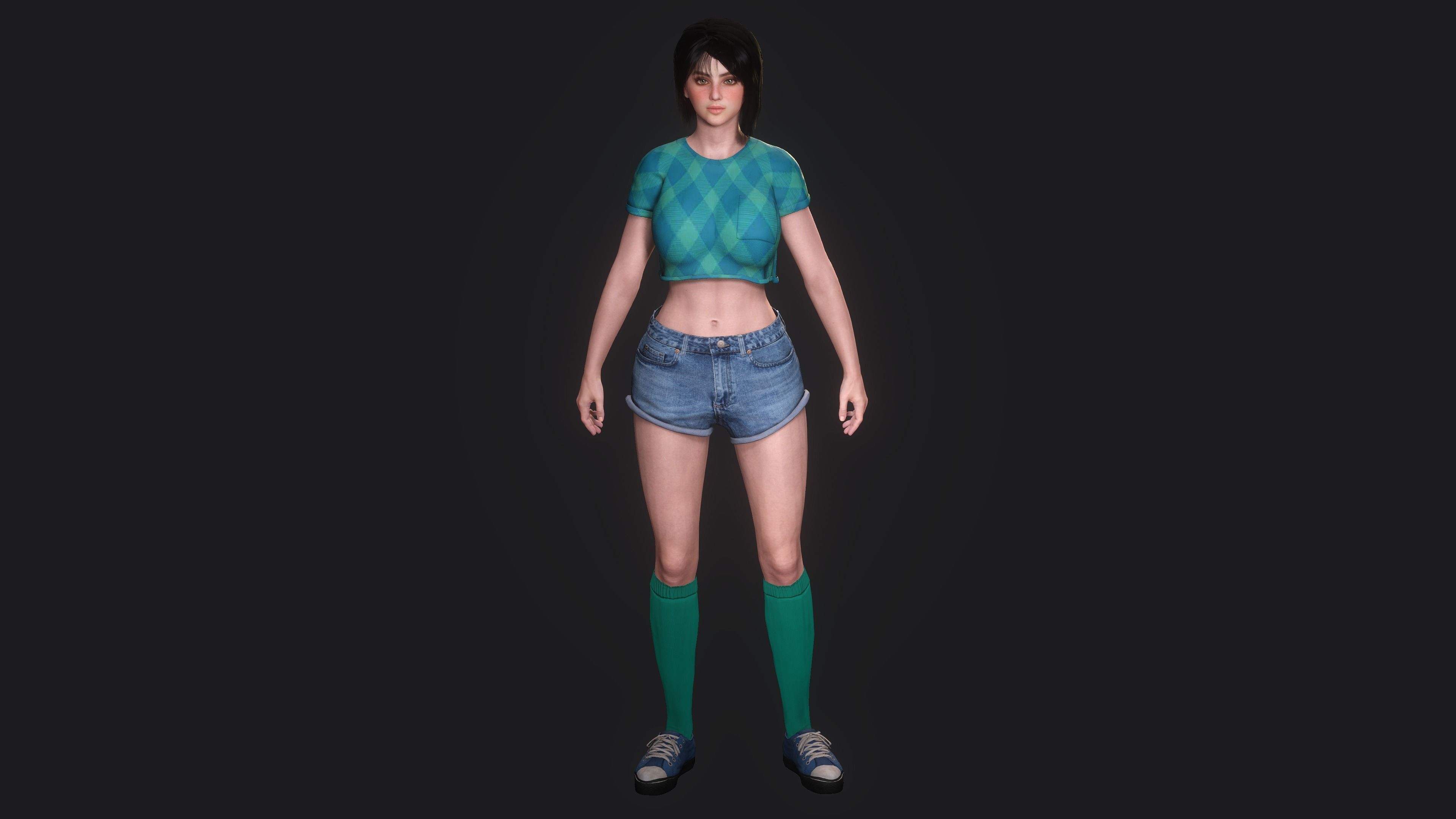 Josie ver2 -AAA Realistic Female Character Low-poly 3D model Low-poly 3D model_14