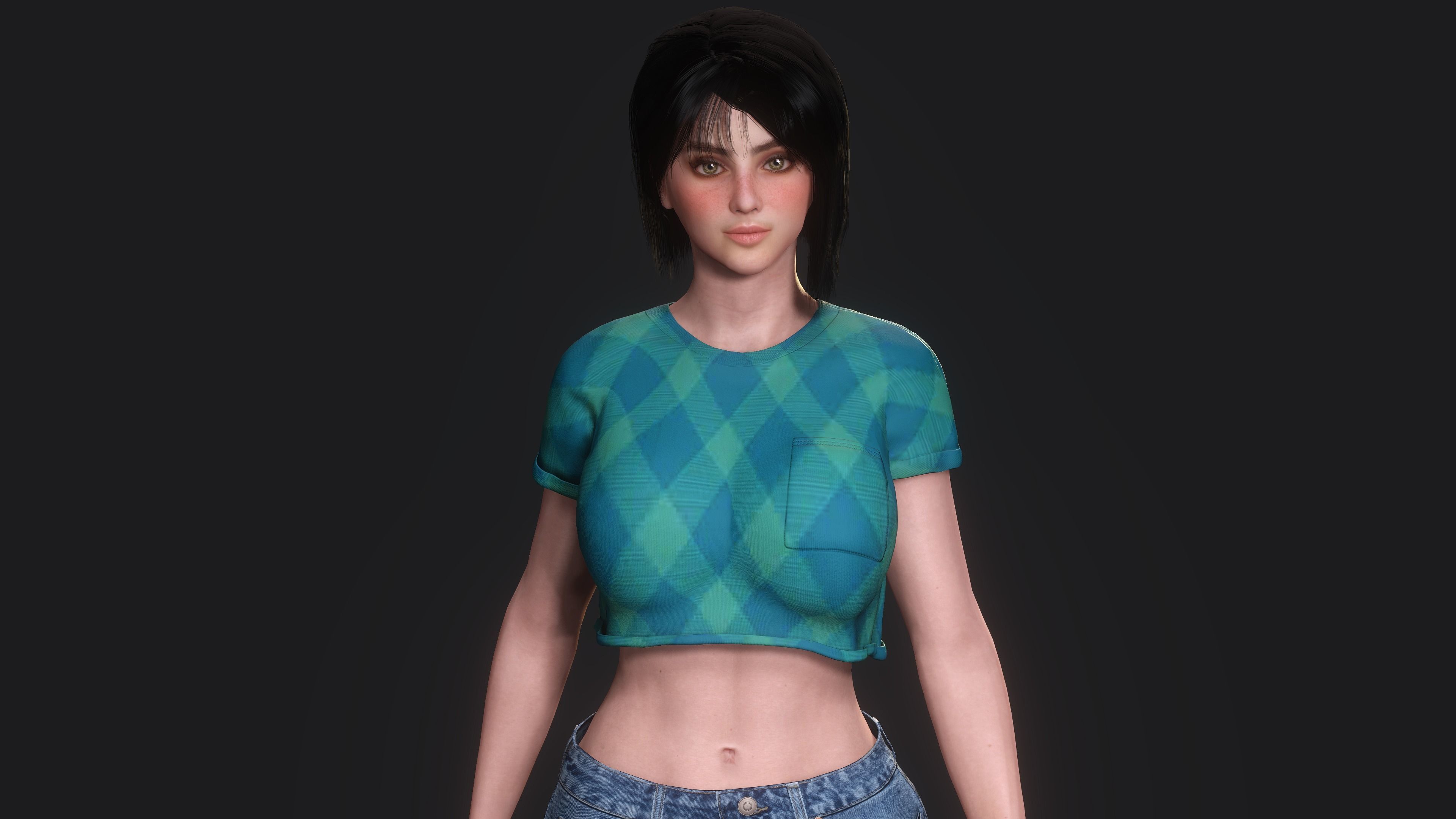 Josie ver2 -AAA Realistic Female Character Low-poly 3D model Low-poly 3D model_5