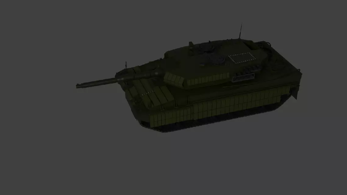 Leopard 2A4 with reactive armor 3D model_0