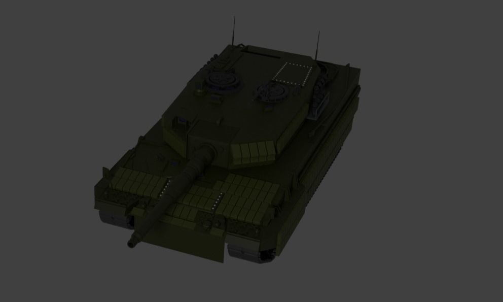 Leopard 2A4 with reactive armor 3D model_1