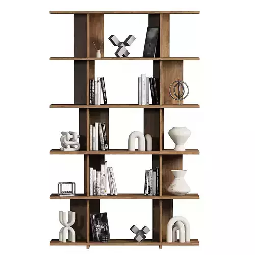 STRATA Walnut bookcase 3d model 