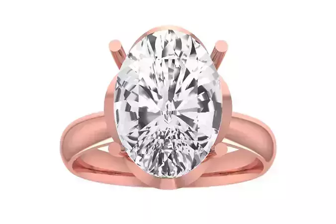 Women Engagement Oval Stone Solitaire Rings