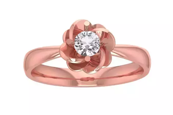 Women Engagement Flower Solitaire Rings