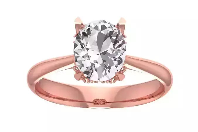 Women Engagement Oval Hidden Halo Solitaire Rings