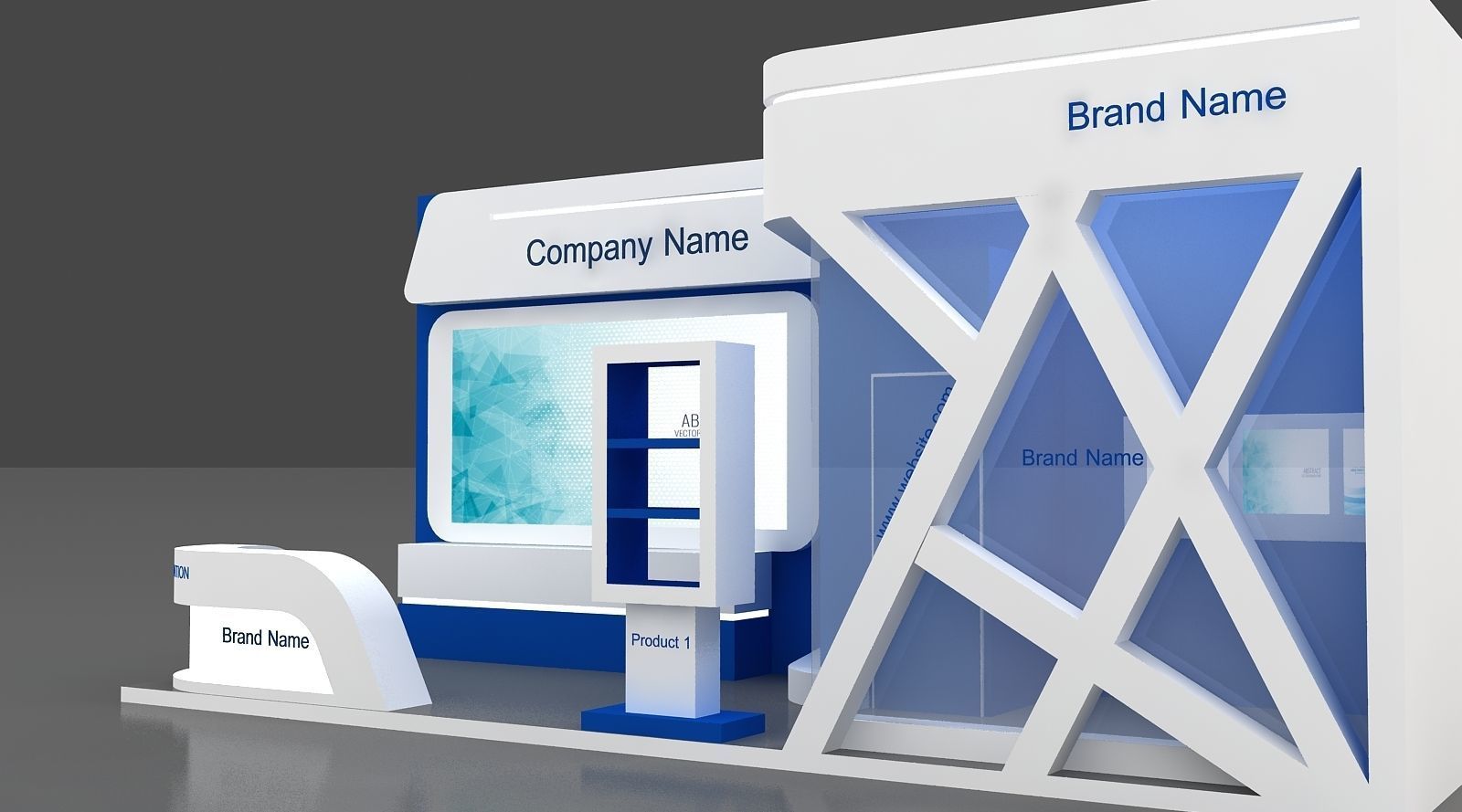 Exhibition  Low-poly 3D model_1