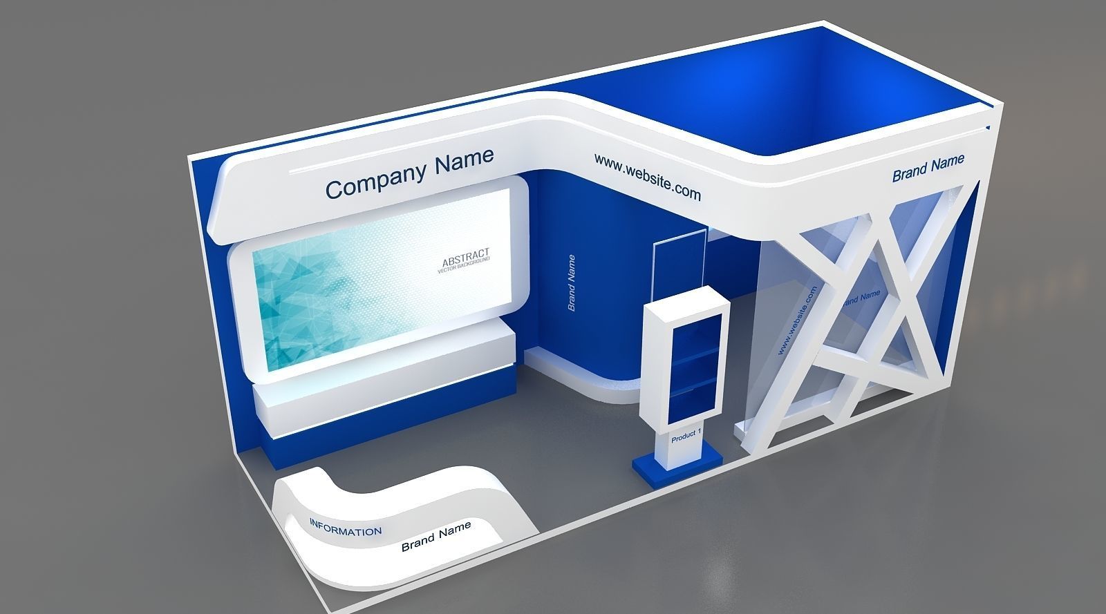 Exhibition  Low-poly 3D model_3