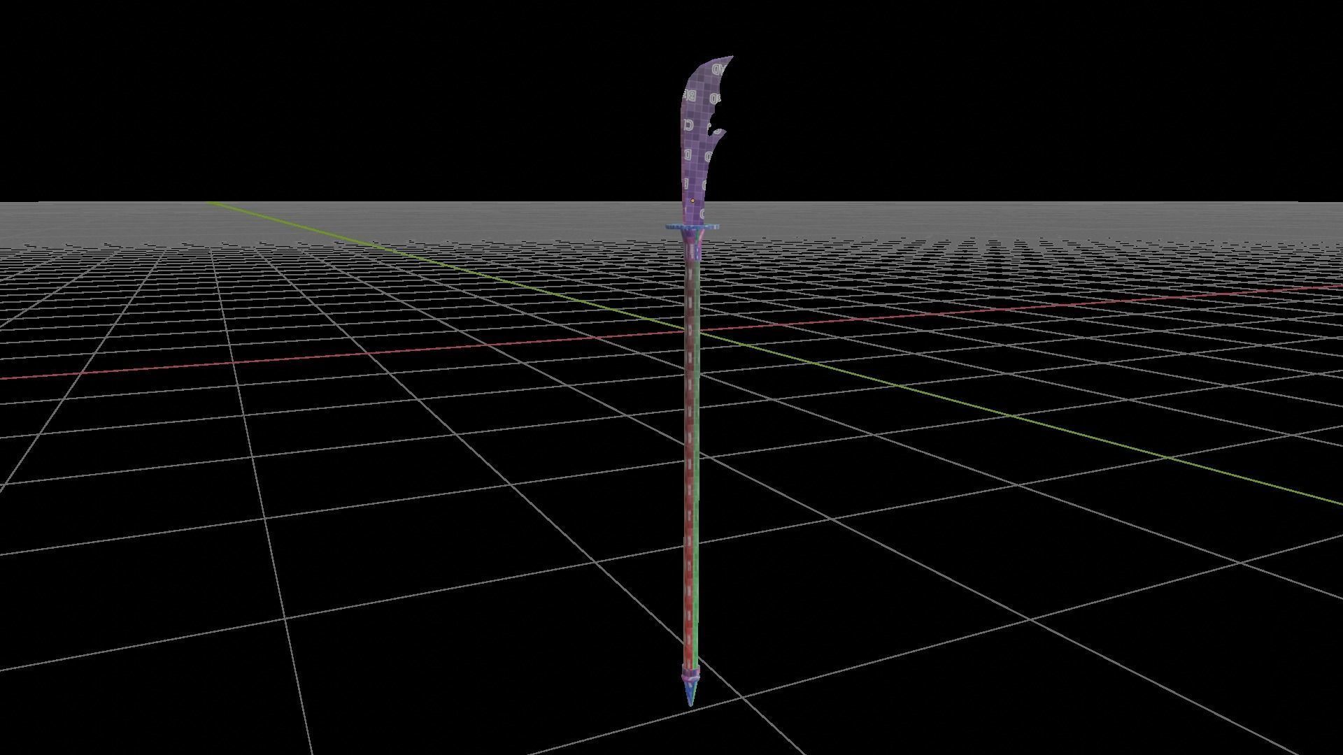 Naginata Low-poly 3D model_6