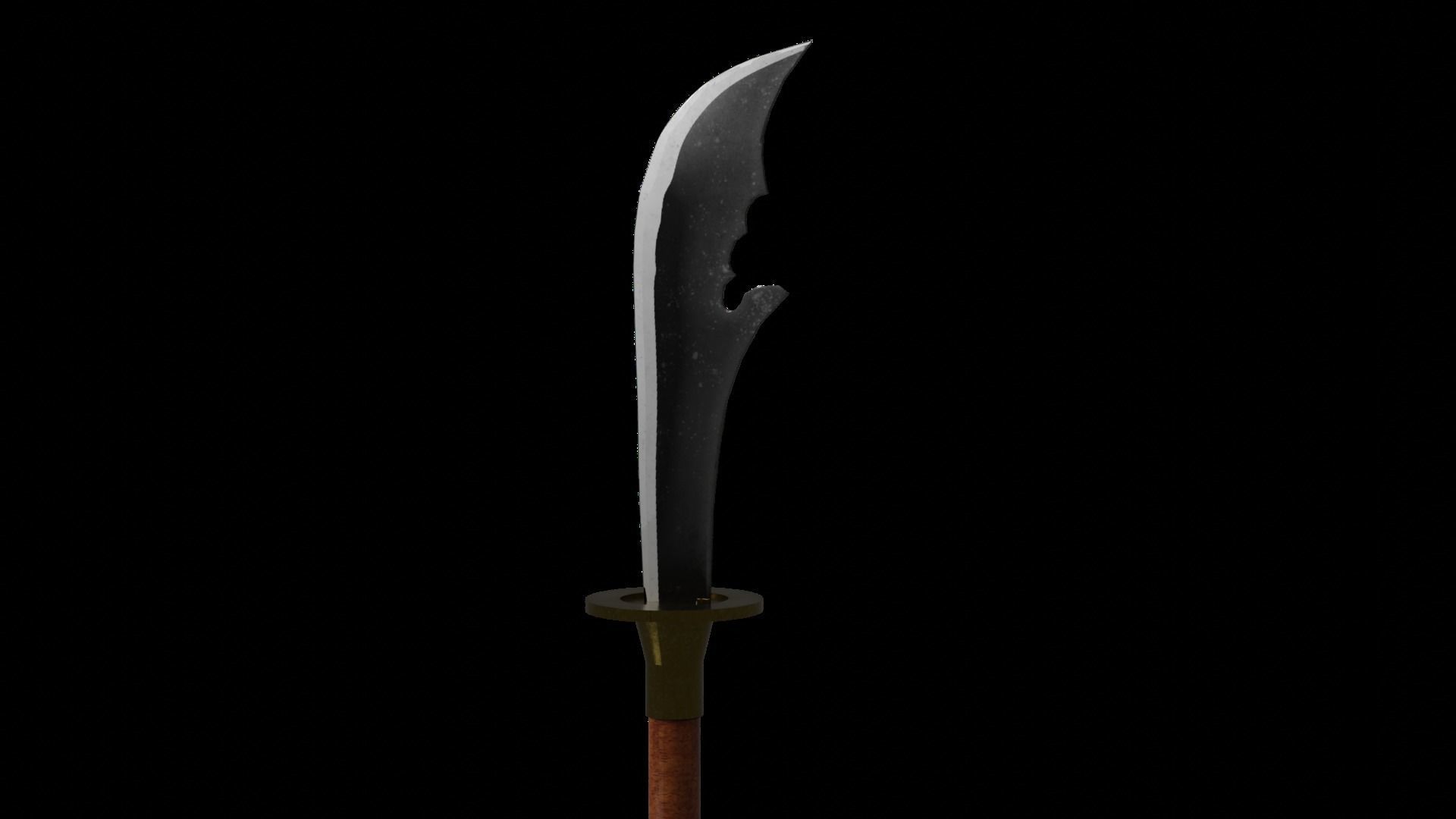 Naginata Low-poly 3D model_2