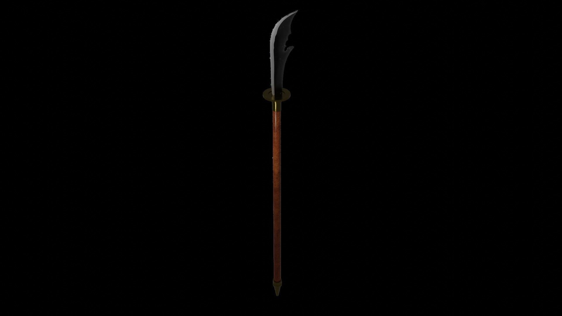 Naginata Low-poly 3D model_1