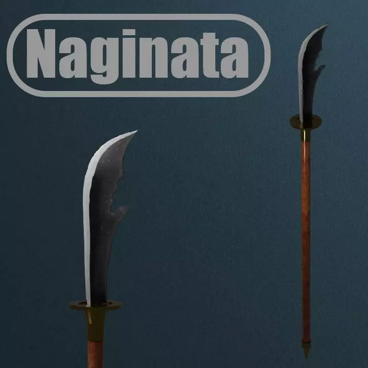 Naginata Low-poly 3D model_0
