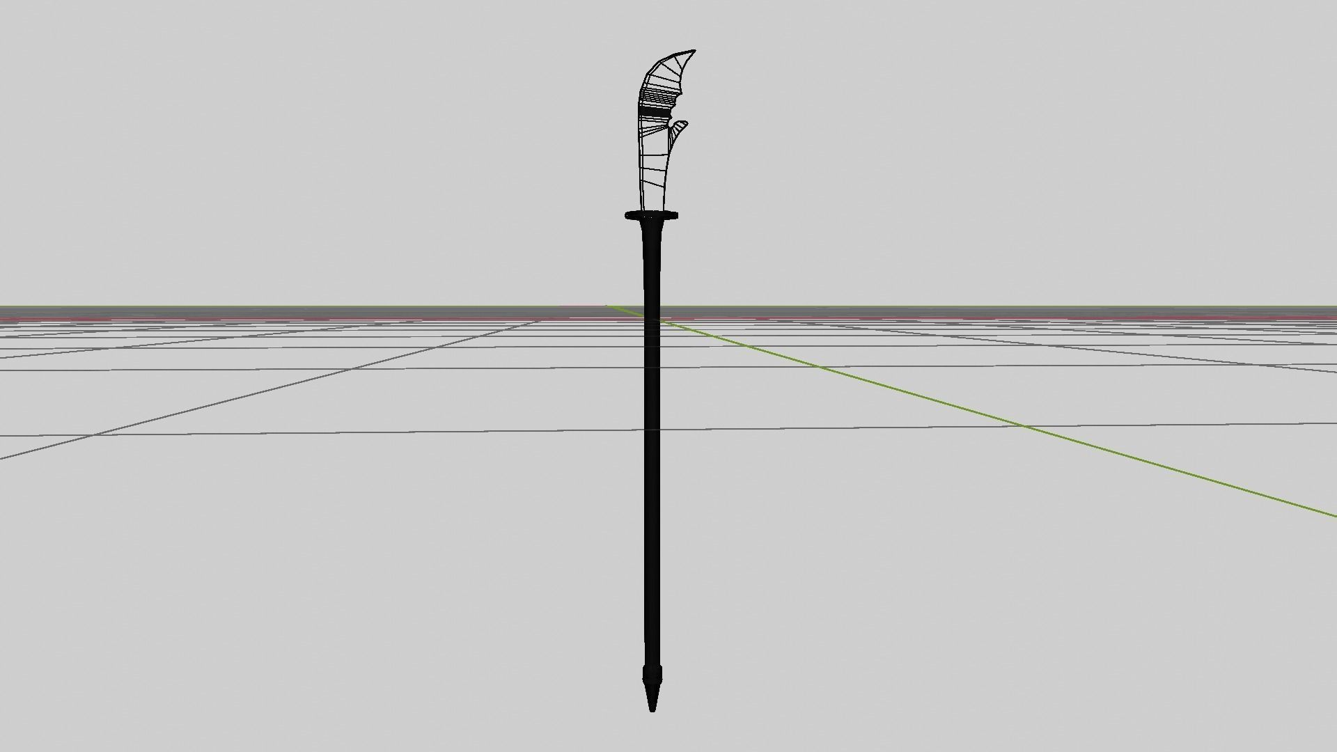 Naginata Low-poly 3D model_3