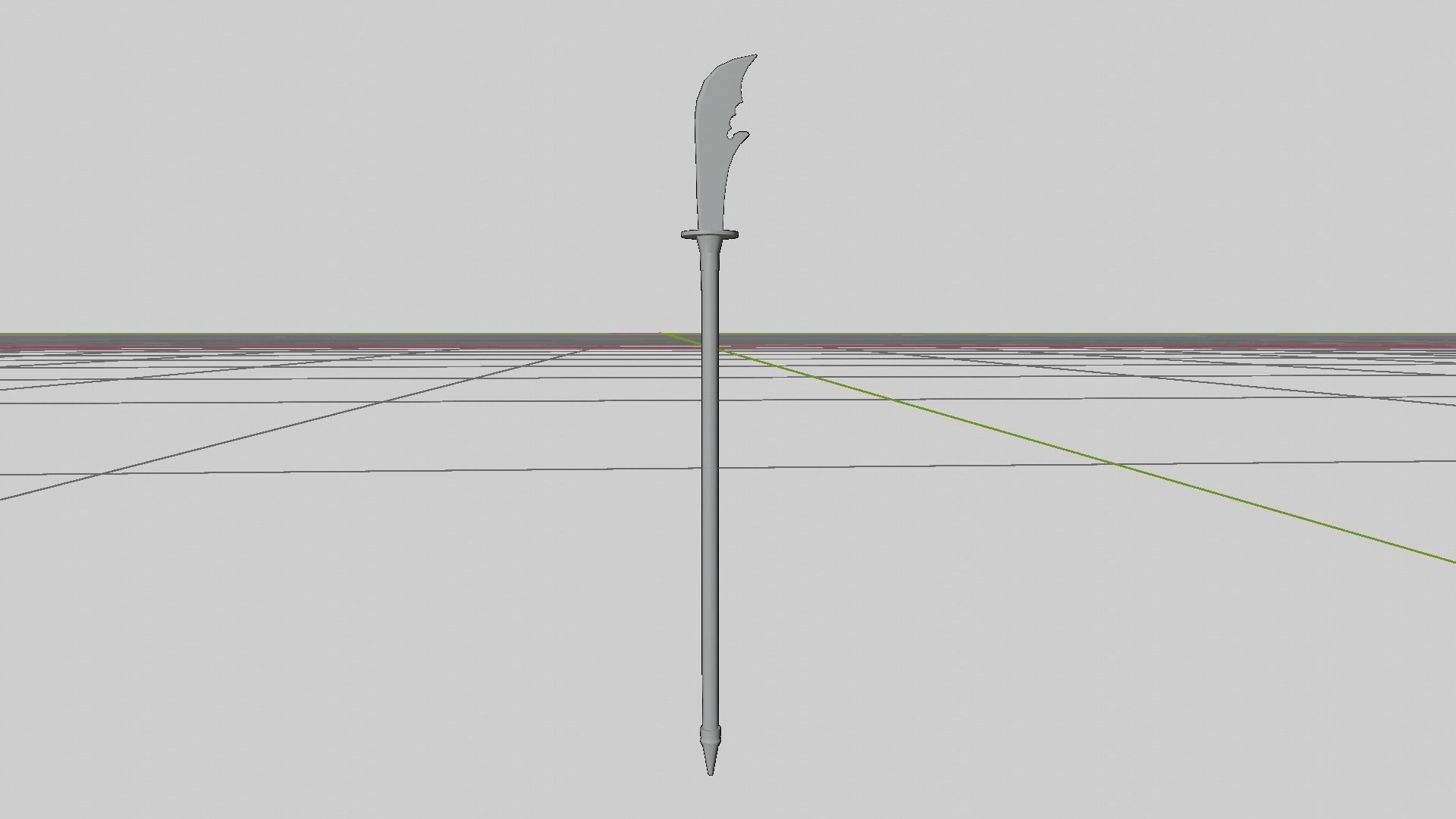 Naginata Low-poly 3D model_4