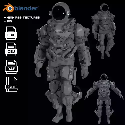 Space suit - Astro ranger Low-poly 3D model