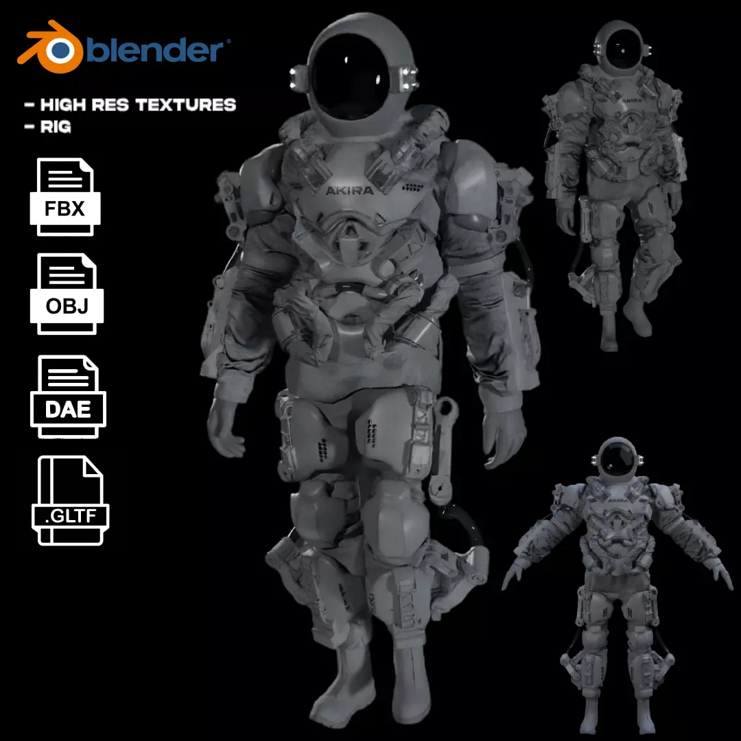 Space suit - Astro ranger Low-poly 3D model_0