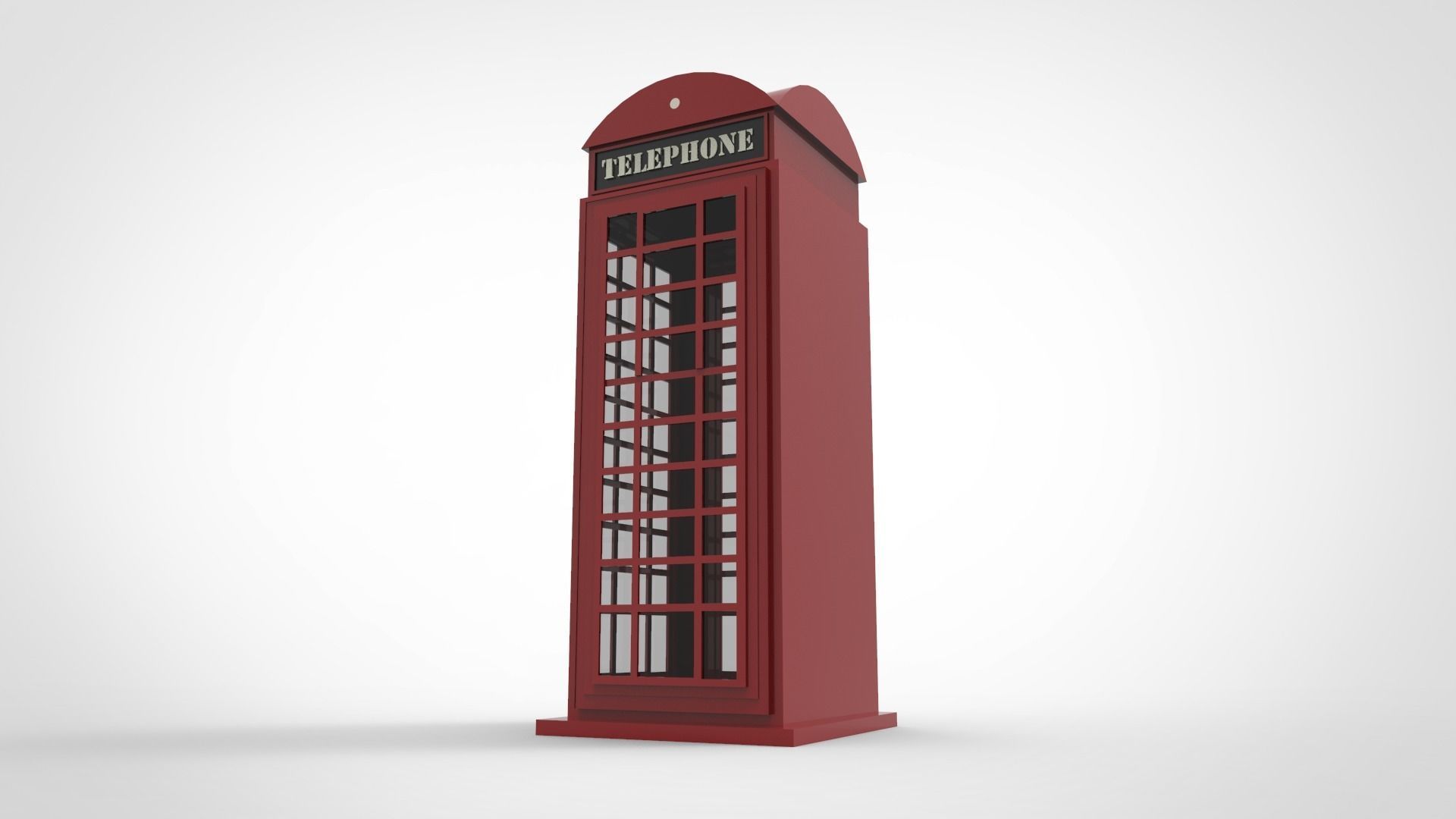 public telephone box 3D print model_1