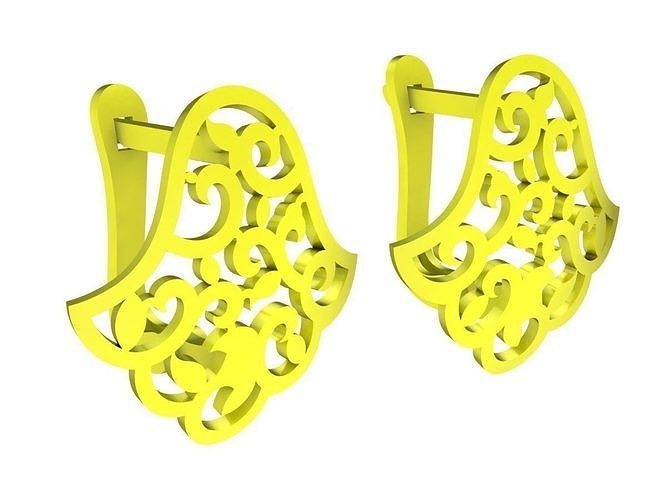 5927 art earrings 3D print model