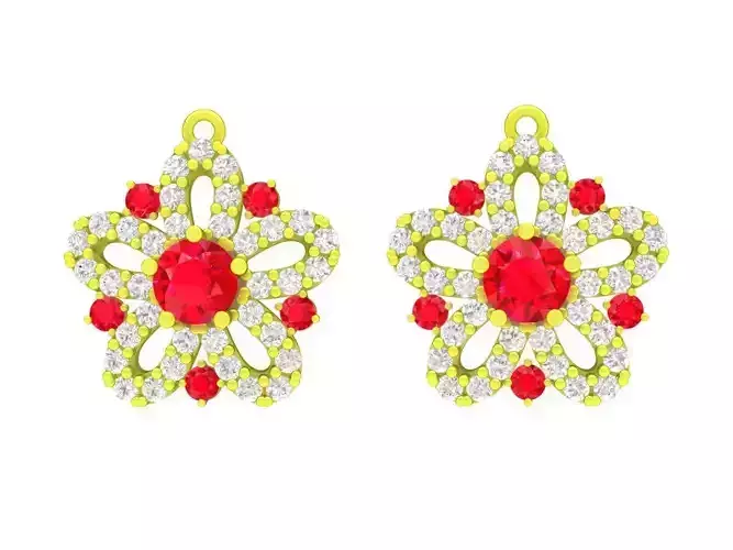 5931 diamond flower for earrings