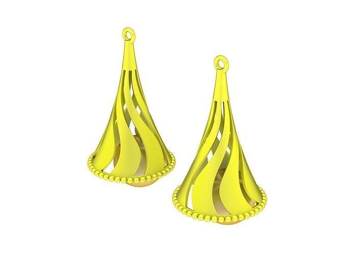 5932 art earrings 3D print model