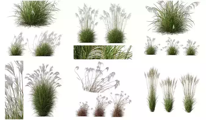  6 Different SETS of Grass Bush SET VOL18