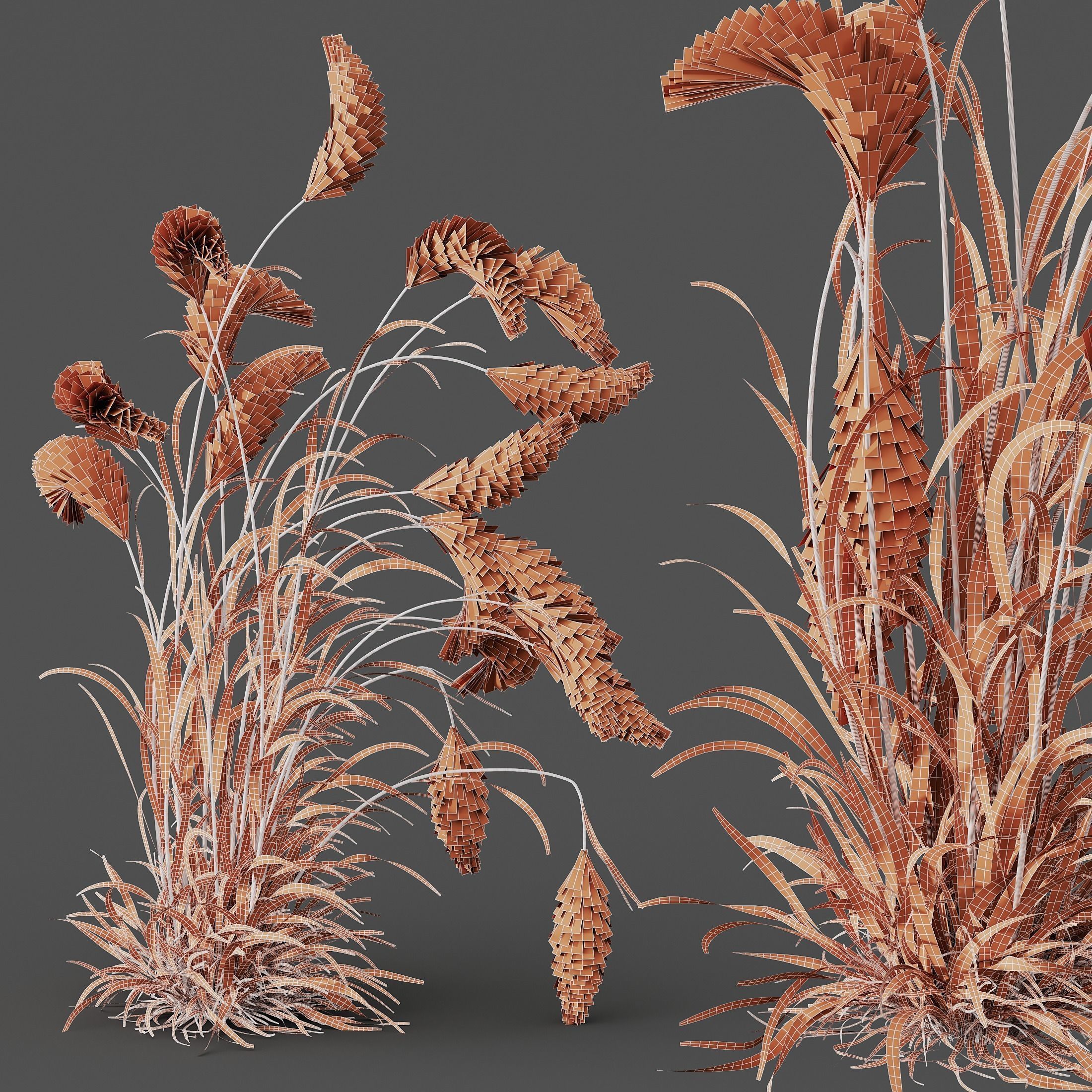  6 Different SETS of Grass Bush SET VOL19 3D Model Collection_18