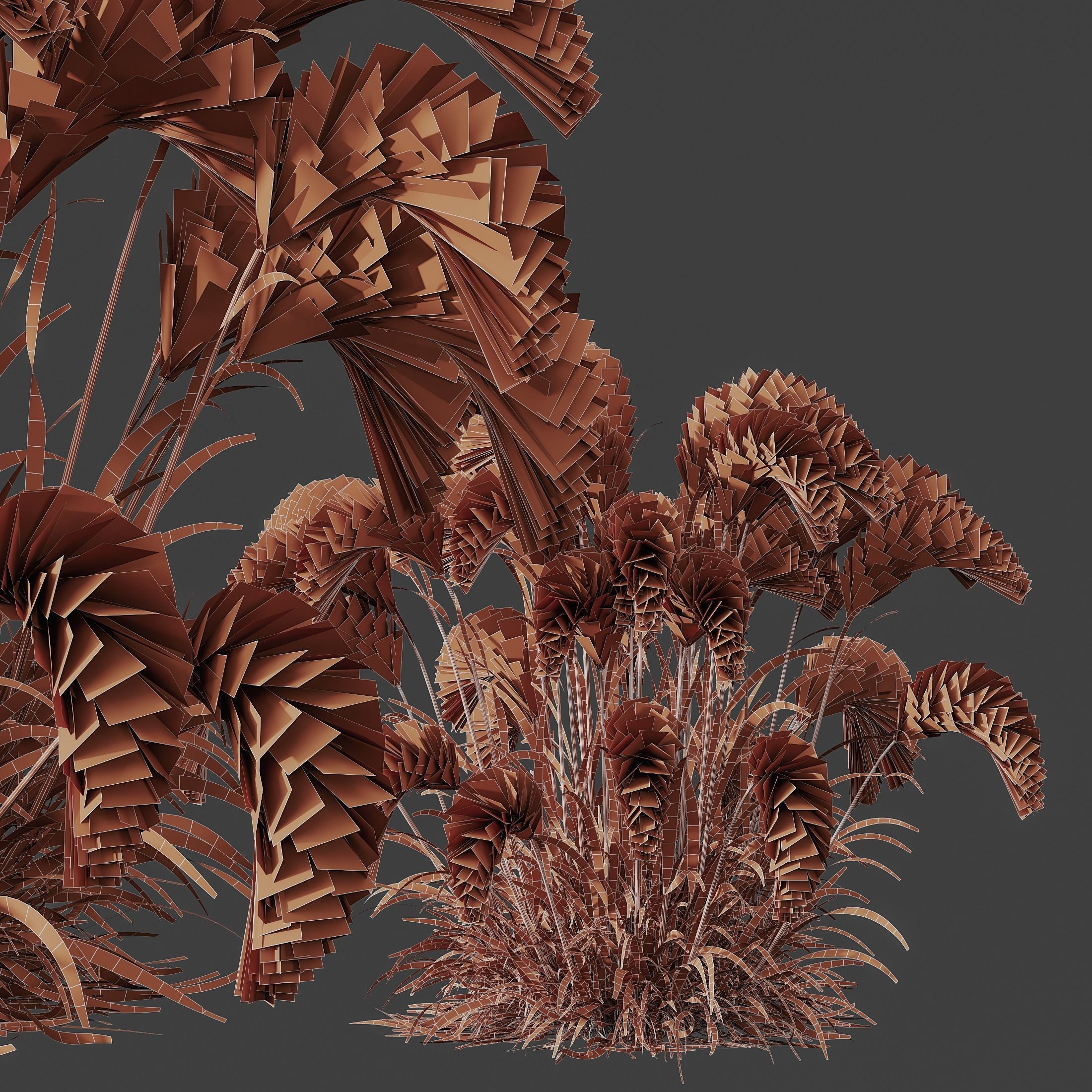  6 Different SETS of Grass Bush SET VOL19 3D Model Collection_19