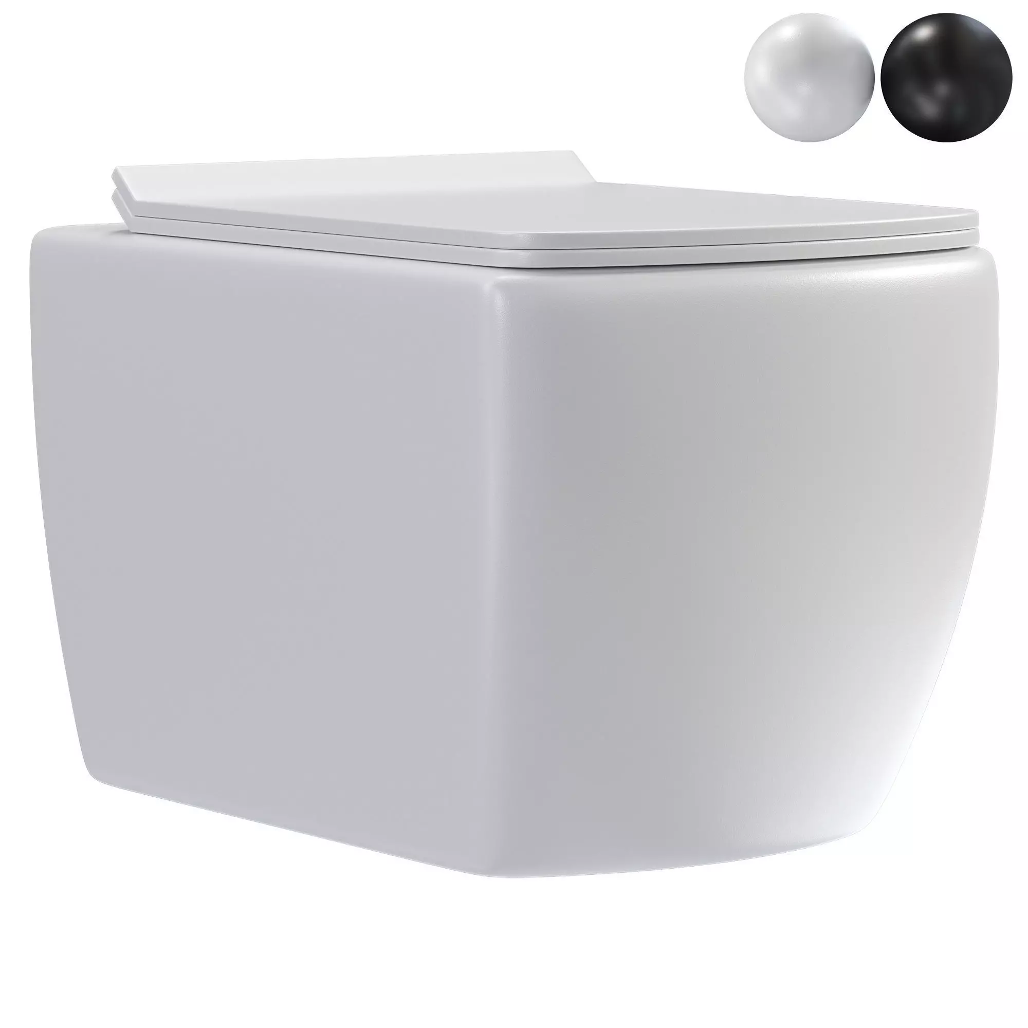 Hanging toilet bowl Black White By Vannarum 3D model