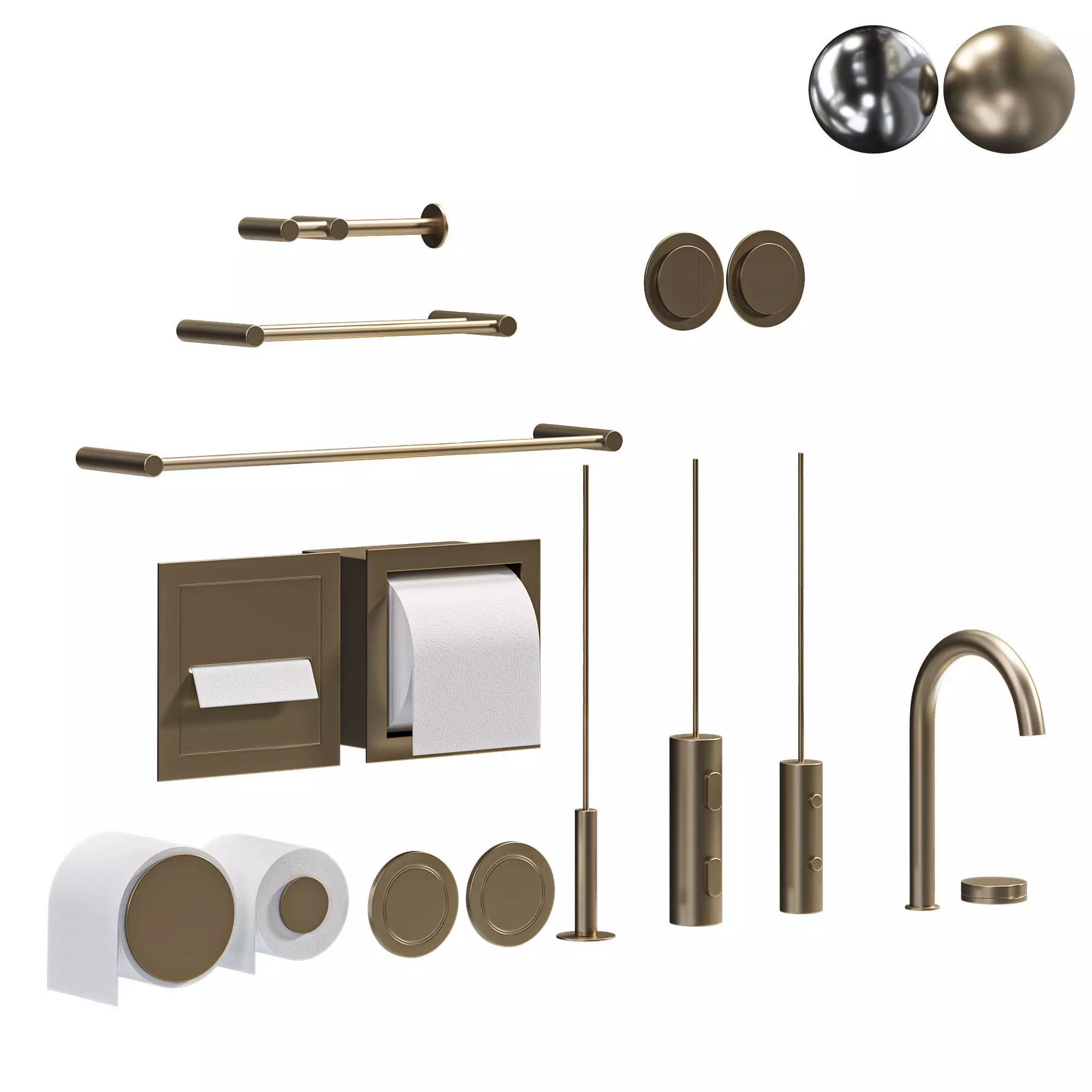 Bathroom set 3D model_0