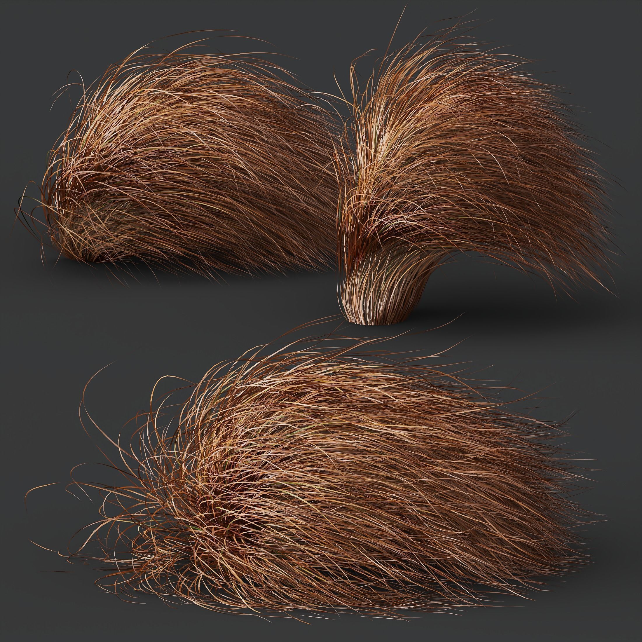  6 Different SETS of Grass Bush SET VOL20 3D Model Collection_11