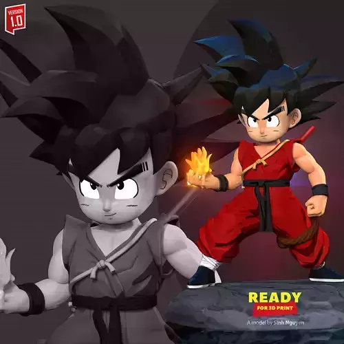 Young Son Goku - Ready to fight 3D print model