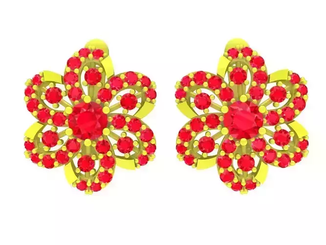 5948 flower diamond earring