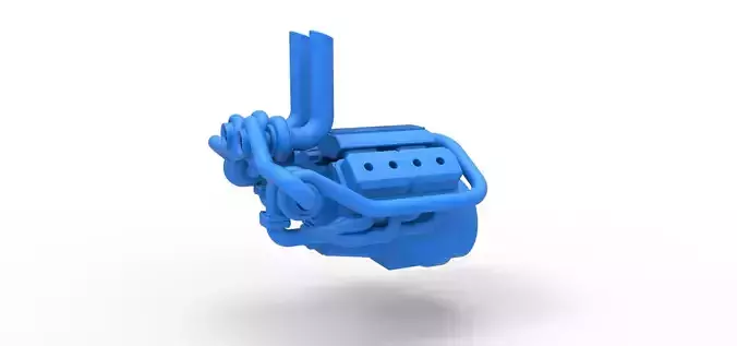 Quad turbo V8 Engine Scale 1 to 25 3D print model