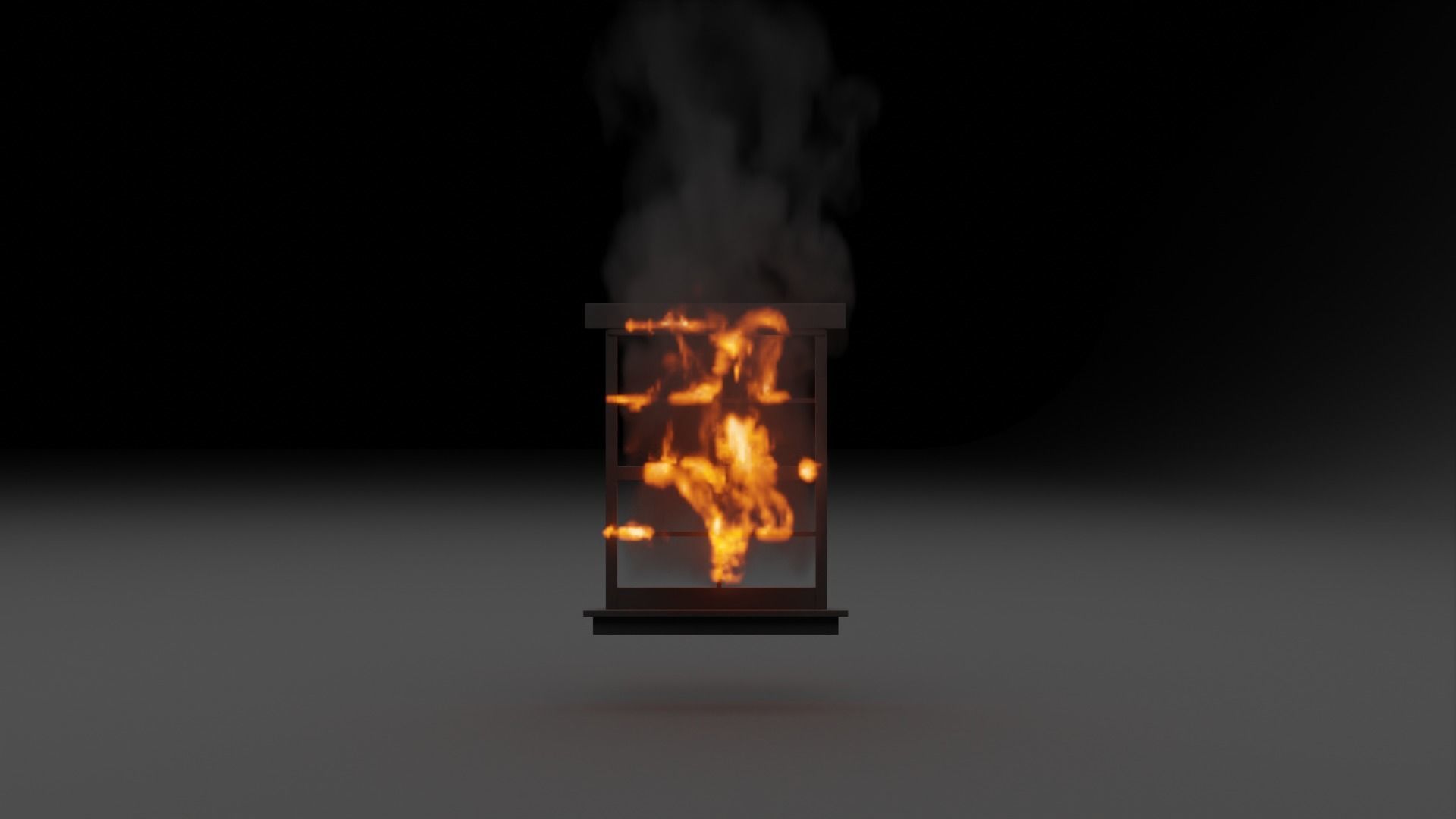 Burning window vdb 3D model_8
