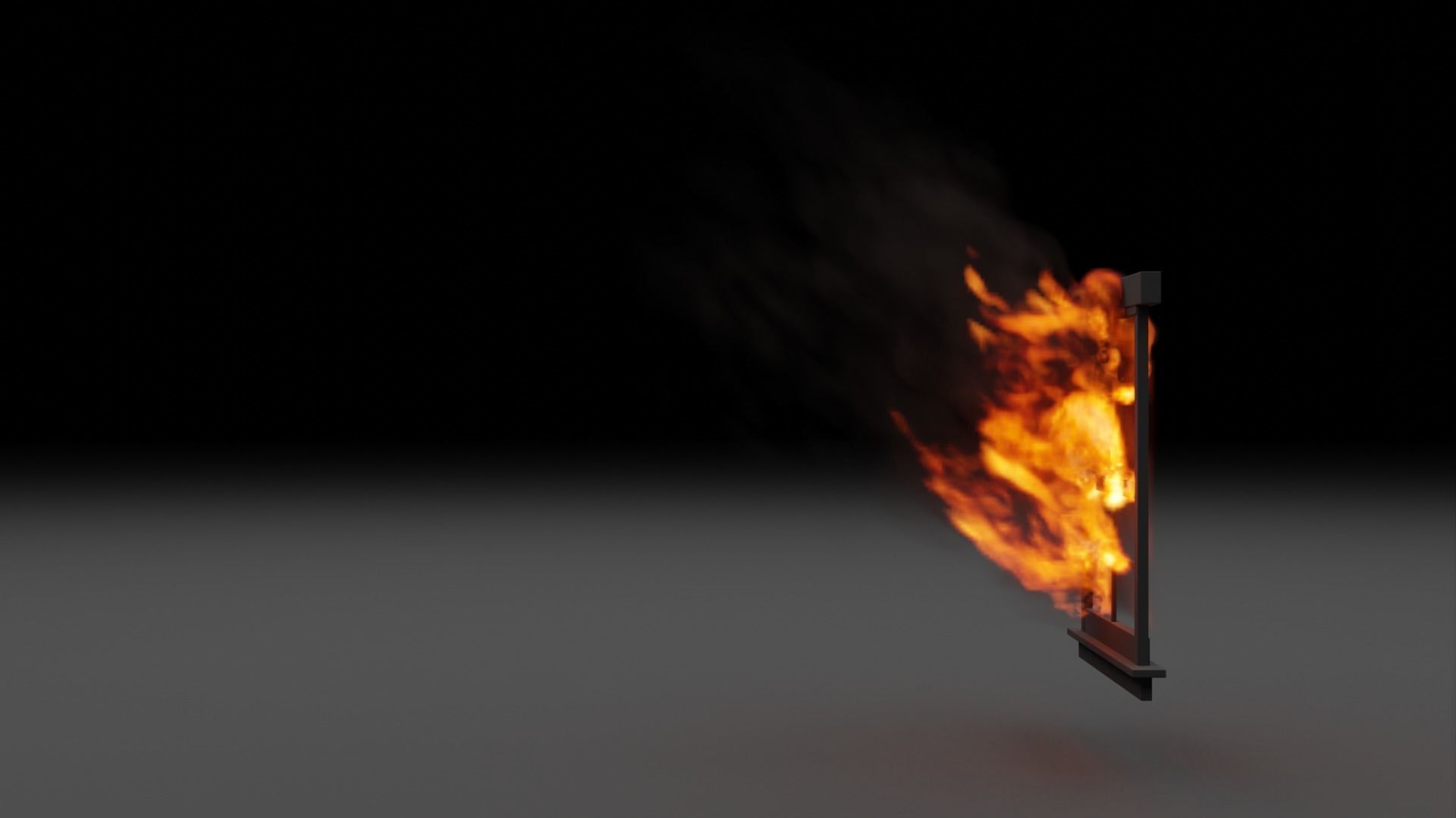 Burning window vdb 3D model_5