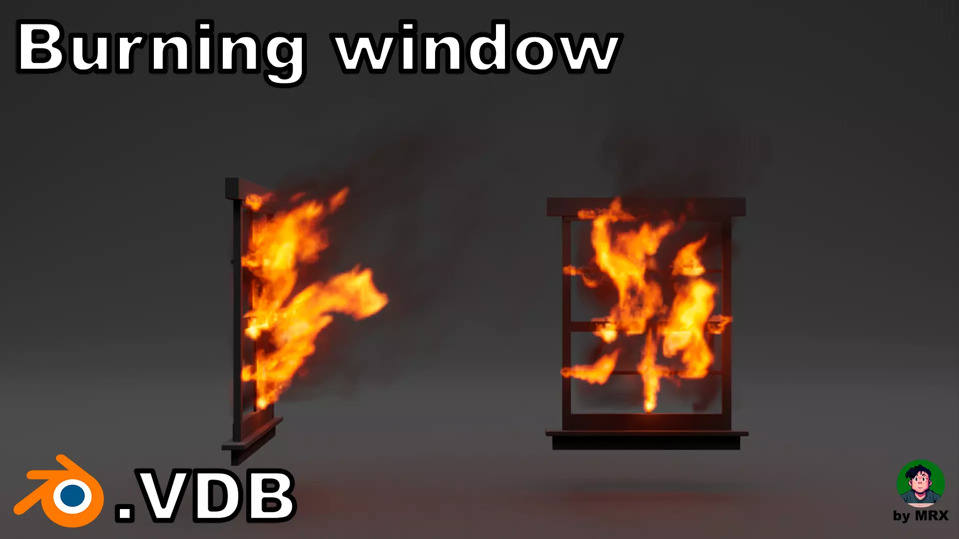 Burning window vdb 3D model_0