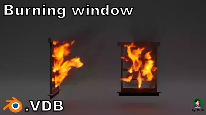 Burning window vdb 3D model