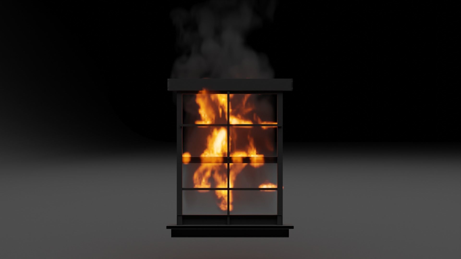 Burning window vdb 3D model_9