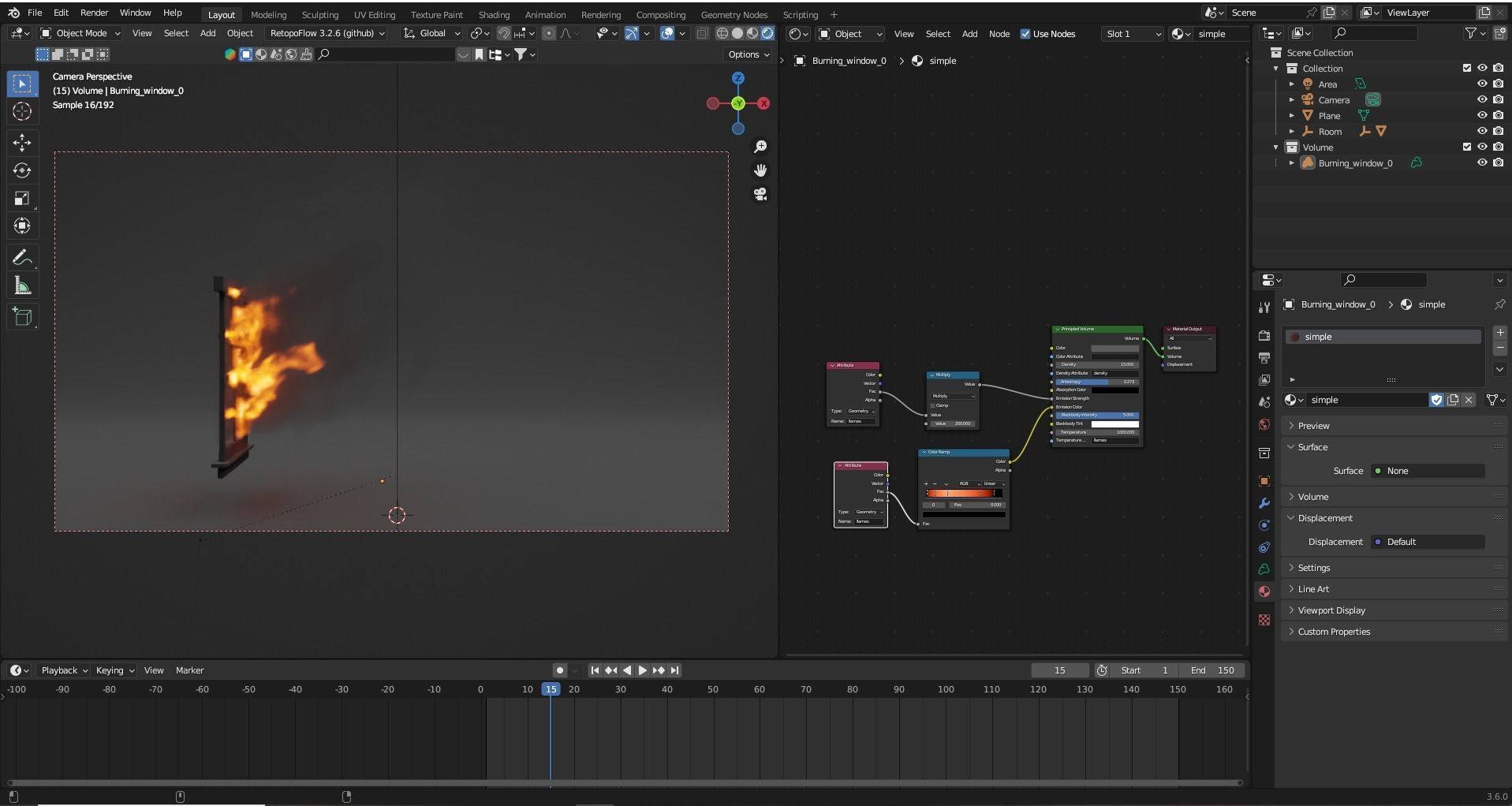 Burning window vdb 3D model_13