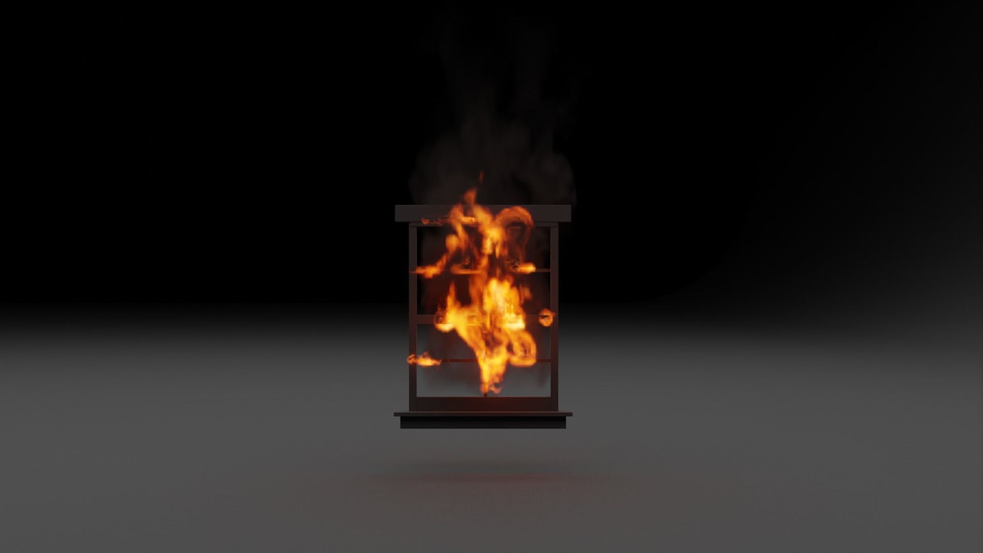 Burning window vdb 3D model_3