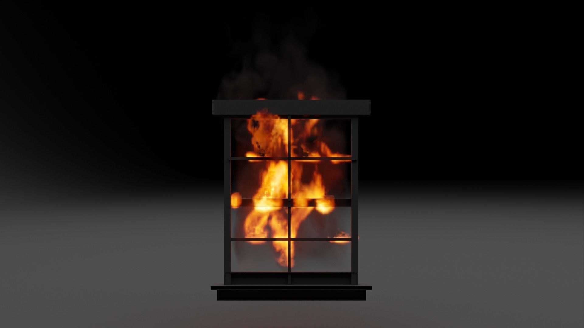 Burning window vdb 3D model_4