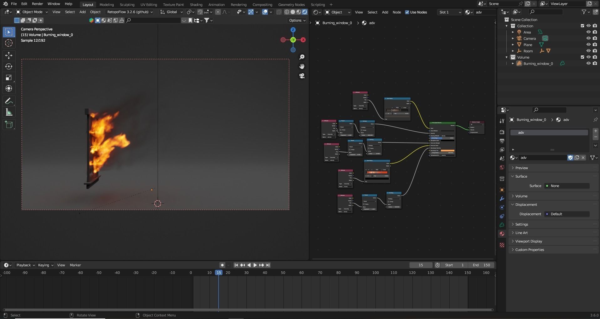 Burning window vdb 3D model_12