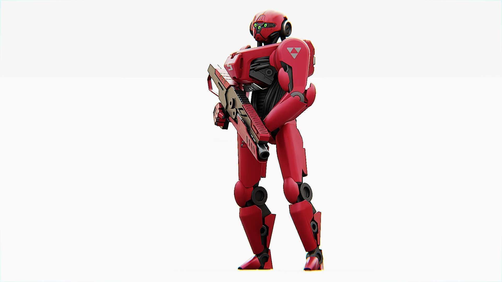 BATTLE DROID Z-9000  RIGGED 3D model_10