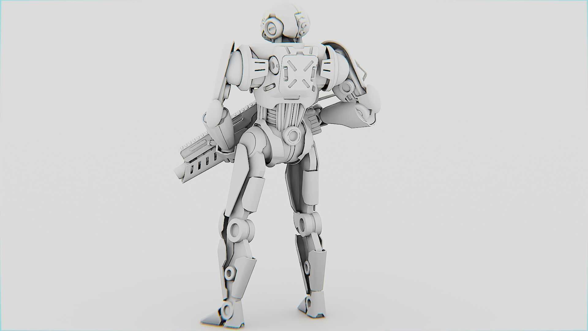 BATTLE DROID Z-9000  RIGGED 3D model_32