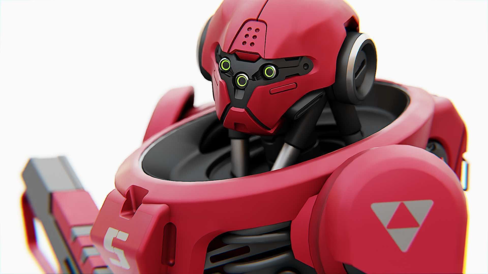 BATTLE DROID Z-9000  RIGGED 3D model_14