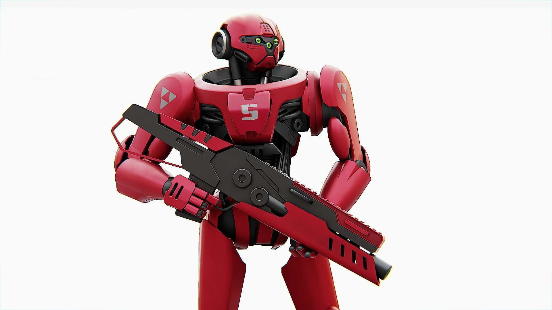 BATTLE DROID Z-9000  RIGGED 3D model_1