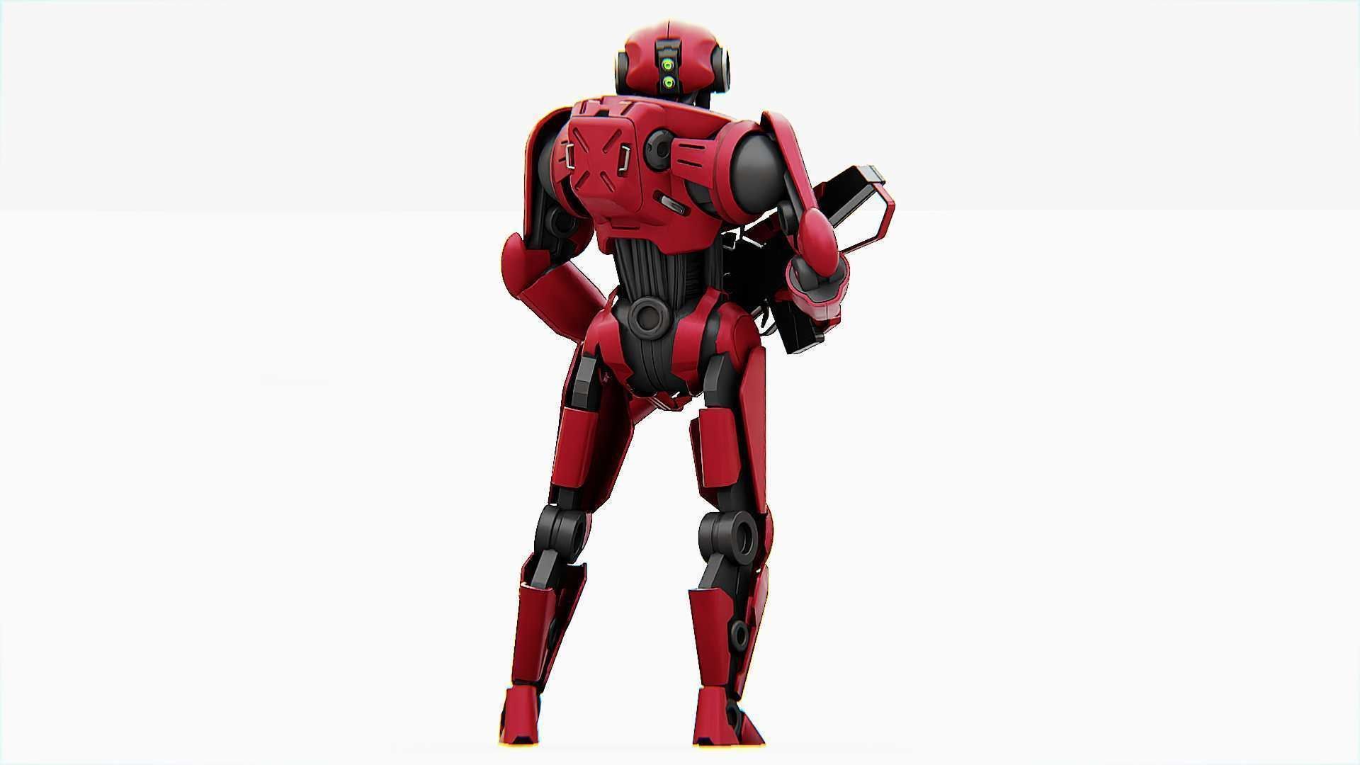 BATTLE DROID Z-9000  RIGGED 3D model_6