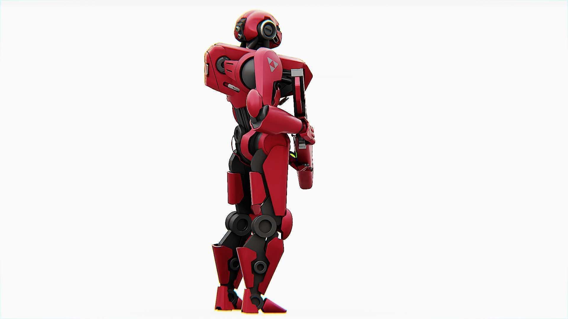 BATTLE DROID Z-9000  RIGGED 3D model_4